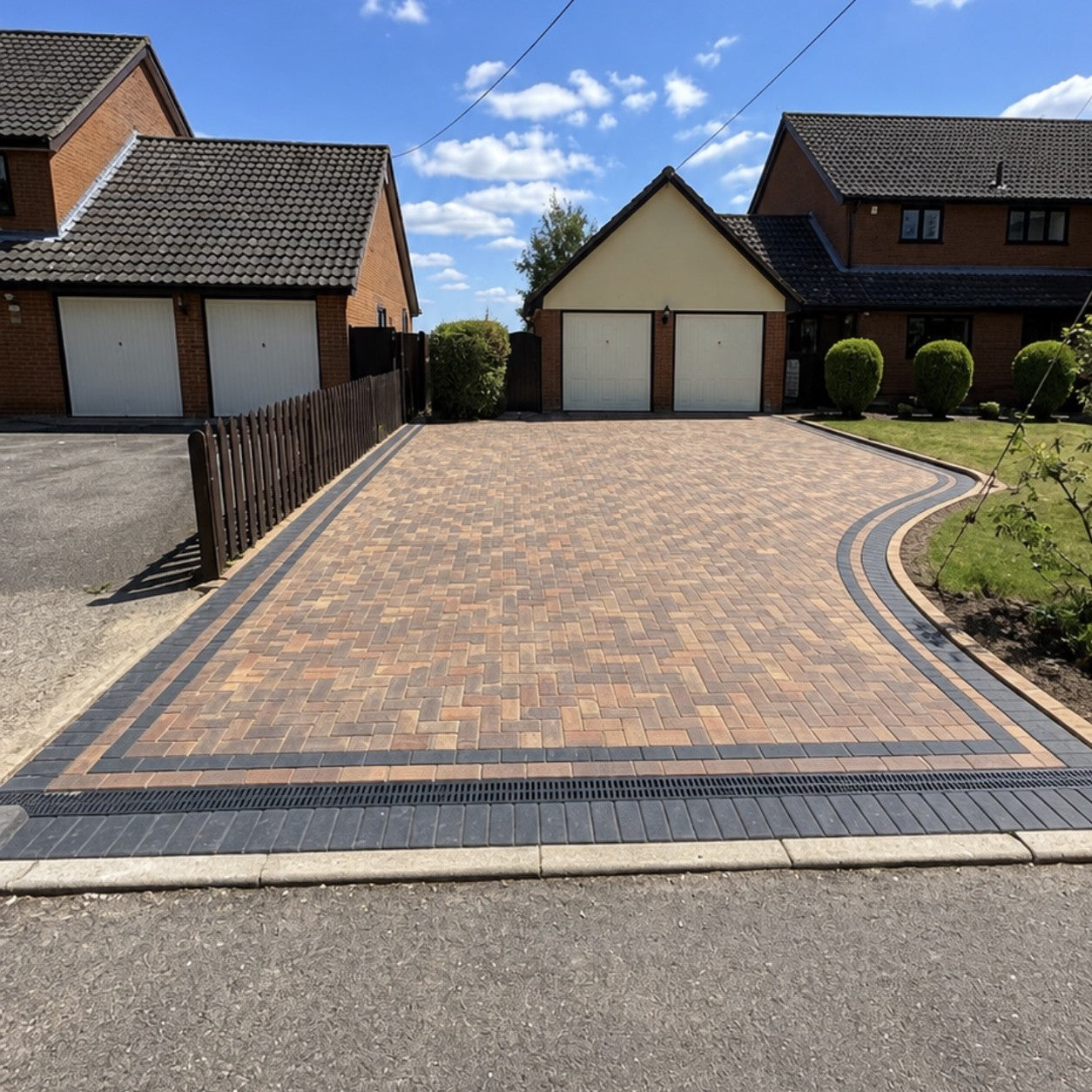 Completed Bracken block paving driveway in Crowfield Suffolk