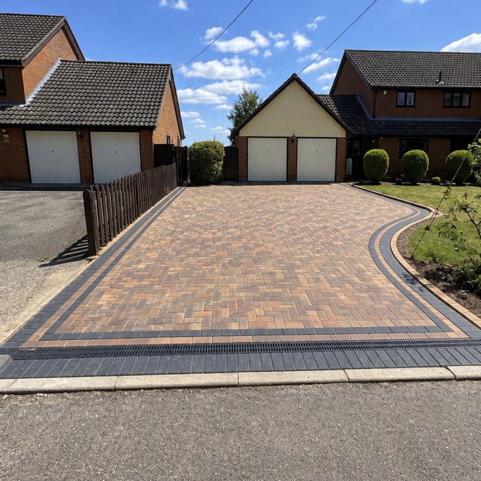 Completed Bracken block paving driveway in Crowfield Suffolk
