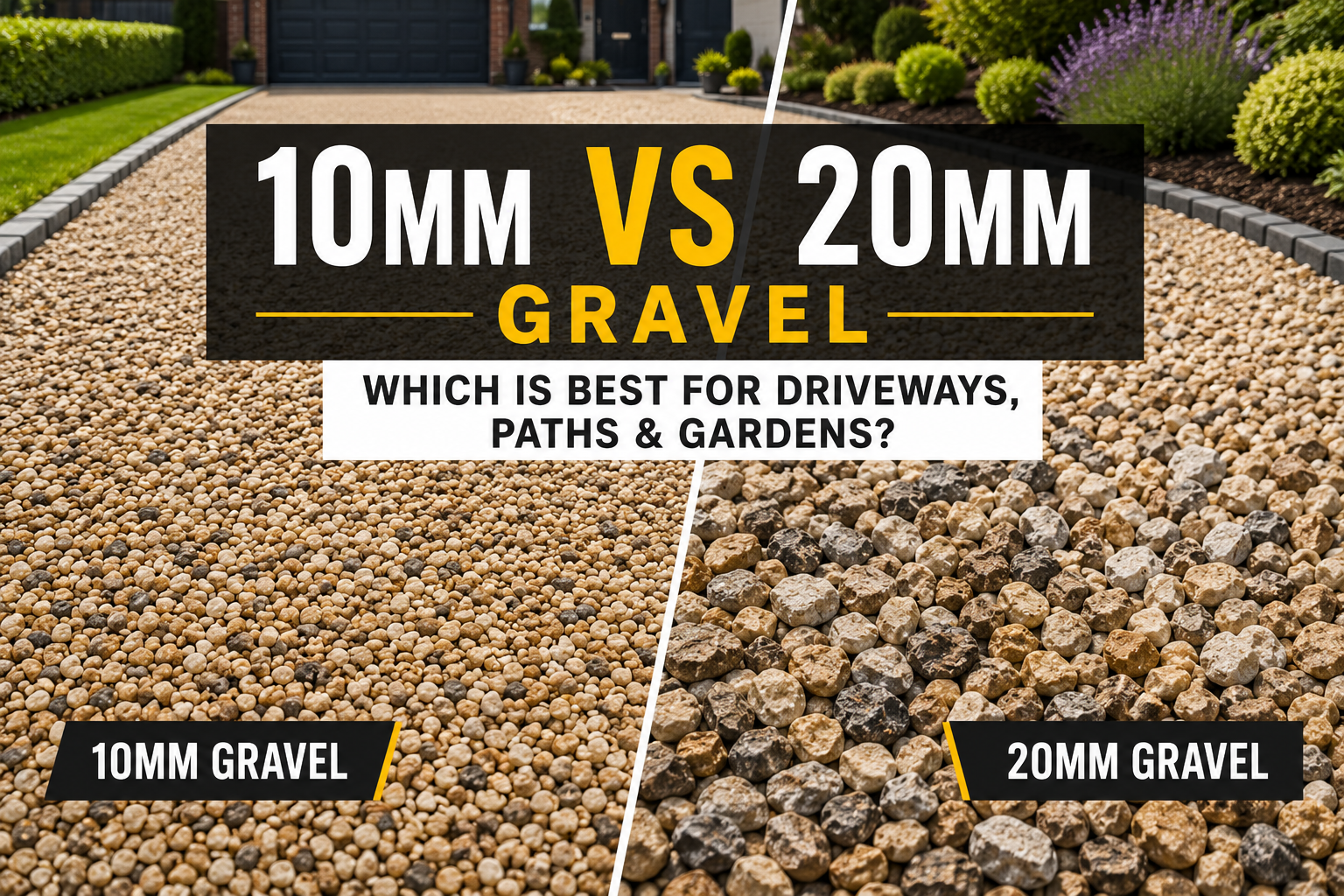 10mm vs 20mm gravel for driveways paths and gardens from UK Building Supplies