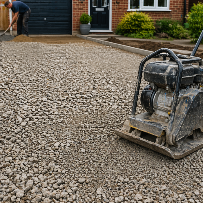 20mm shingle gravel close-up showing natural stone mix used for driveways