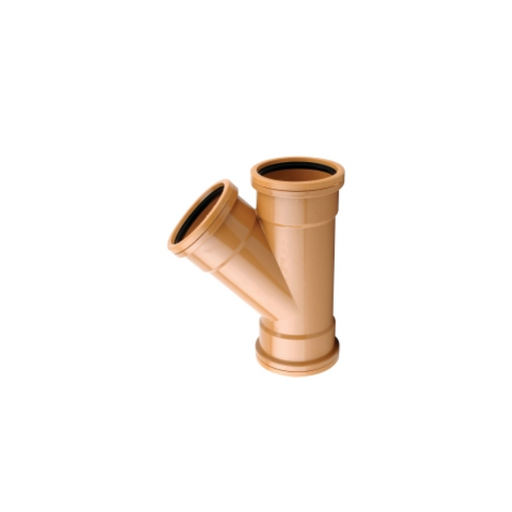 110mm Underground Drainage Equal Junction 45 Degree Double Socket
