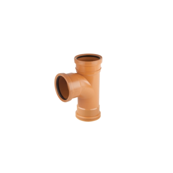 110mm Underground Drainage Equal T Junction Double Socket | UK Building ...