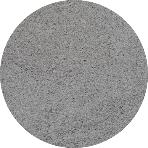 Round gray concrete sample on a white background