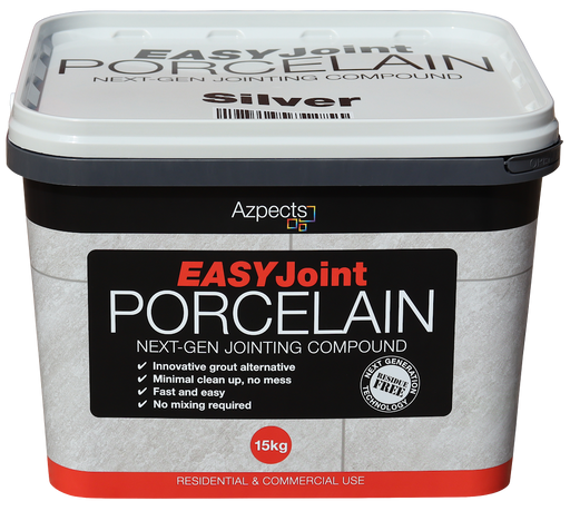 Container of Azpects Easy Joint Porcelain jointing compound with text on the label.