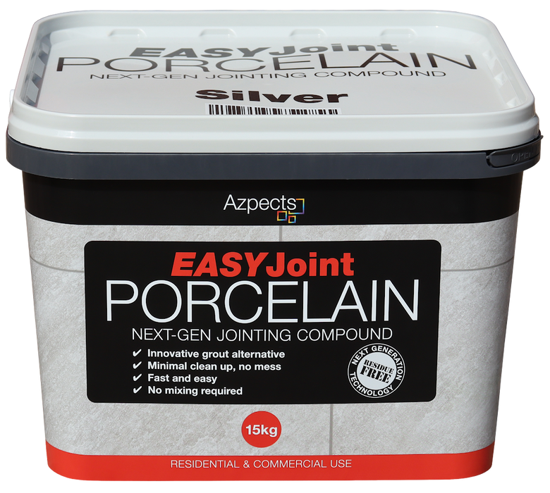 Container of Azpects Easy Joint Porcelain jointing compound with text on the label.