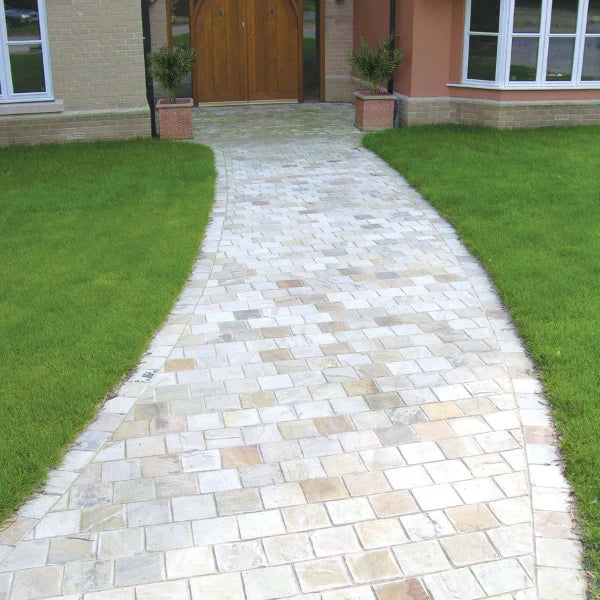 Global Stone Pathway Setts Sandstone Mint installed