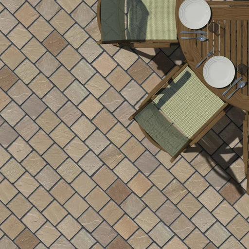 Global Stone Pathway Setts Sandstone York Green installed