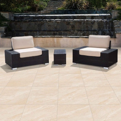 Strata Stones Sansar Volcanic Beige Porcelain installed