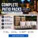 Complete patio packs with paving slabs, bulk bags, EasyJoint, cement and weed membrane supplied together for UK patio installations. 