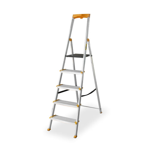 Drabest MAX aluminium wide step ladder with integrated tool tray