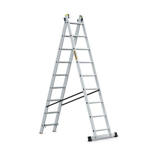 Drabest PRO 2-section extension ladder showing professional aluminium construction