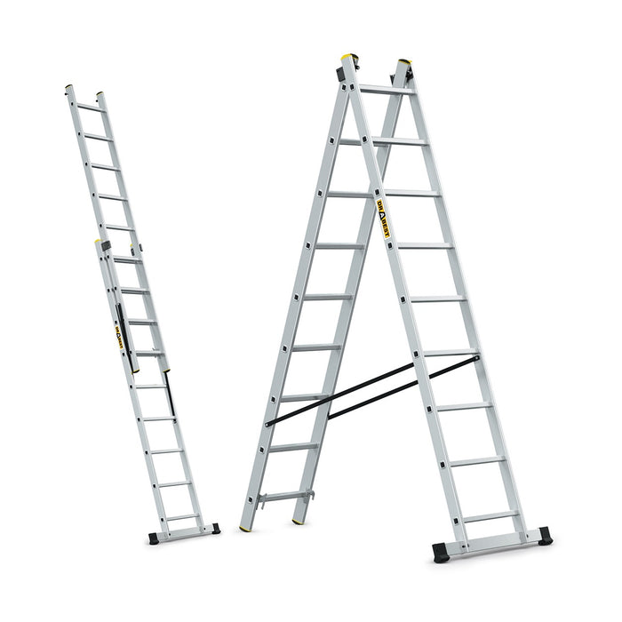 Drabest PRO 2-section aluminium extension ladder