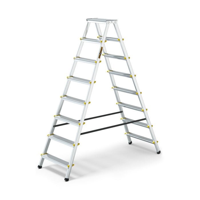 Drabest PRO double-sided aluminium ladder in taller configuration