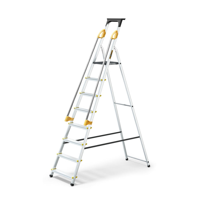 Drabest PRO SUPA STEP safety platform ladder in taller configuration