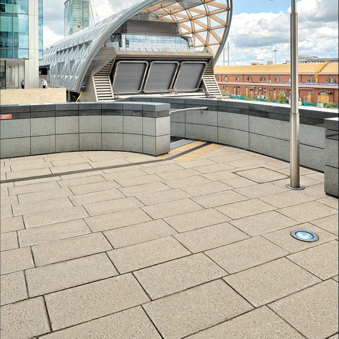 Marshalls Charnwood paving installed in a contemporary commercial landscape