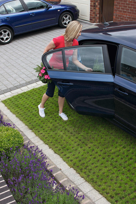 Marshalls Grassguard permeable paving in Earth Brown