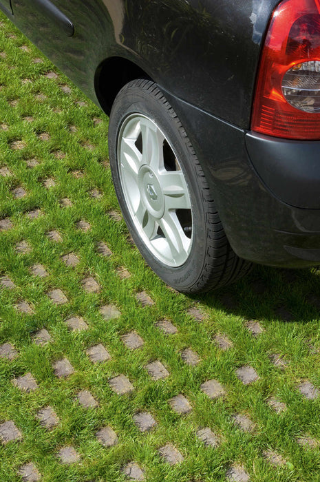 Marshalls Grassguard permeable paving installed in a grass parking area