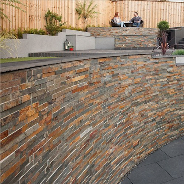 Drystack Walling Marshalls Stoneface Drystack Veneer Walling Copper Slate — UK Building ...