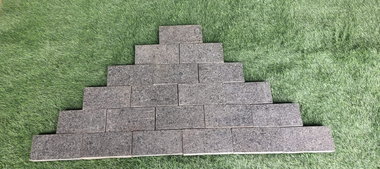 Black Pearl 200 x 100mm flamed granite driveway setts by Paveworld
