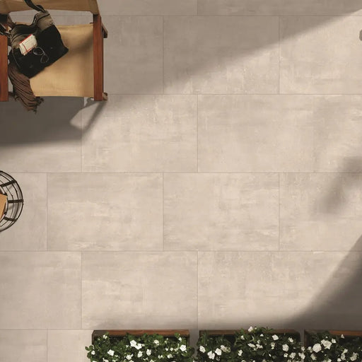 Paveworld Cemento Grey genuine manufacturer product image showing the exact vitrified porcelain paving