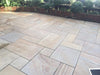 Paveworld Chivas Caramel Buff sandstone showing natural veining and colour banding