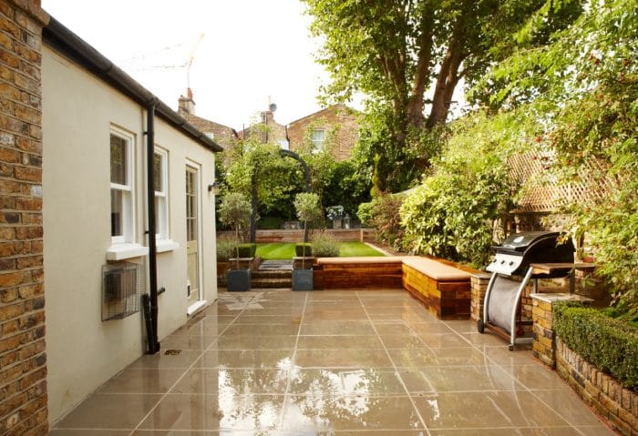 Paveworld Chivas Santa Fee sandstone paving garden installation