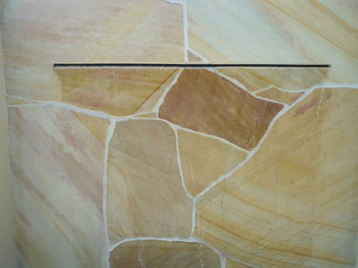 Paveworld Mint Fossil crazy paving fossil and colour variation