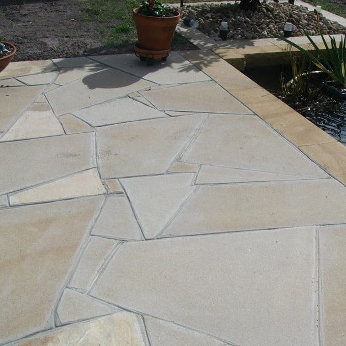 Paveworld Crazy Paving Mint Goose Smooth Sawn Sandstone