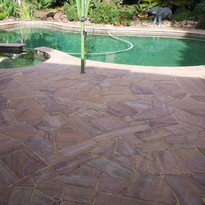 Paveworld Crazy Paving Rainbow Smooth Sawn Sandstone natural paving