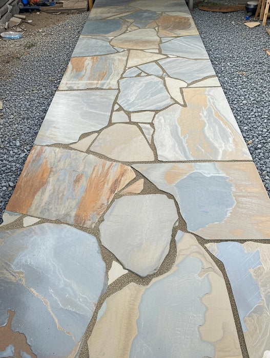 Paveworld Crazy Paving Rustic Gold natural stone paving