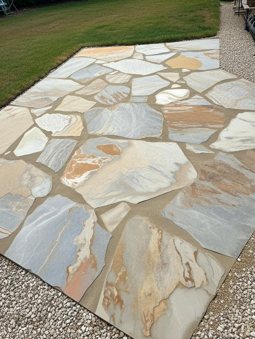 Paveworld Rustic Gold crazy paving showing natural colour and texture