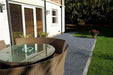 Paveworld Elite Black Lime dark limestone paving installed patio