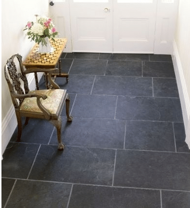 Paveworld Elite Black Lime limestone slabs showing charcoal natural stone finish