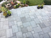 Paveworld Elite Light Grey sandstone paving installed garden patio
