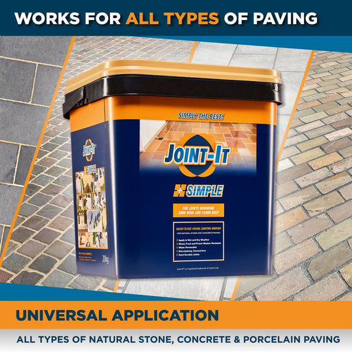 Joint-It Simple 20kg paving grout with natural stone paving examples
