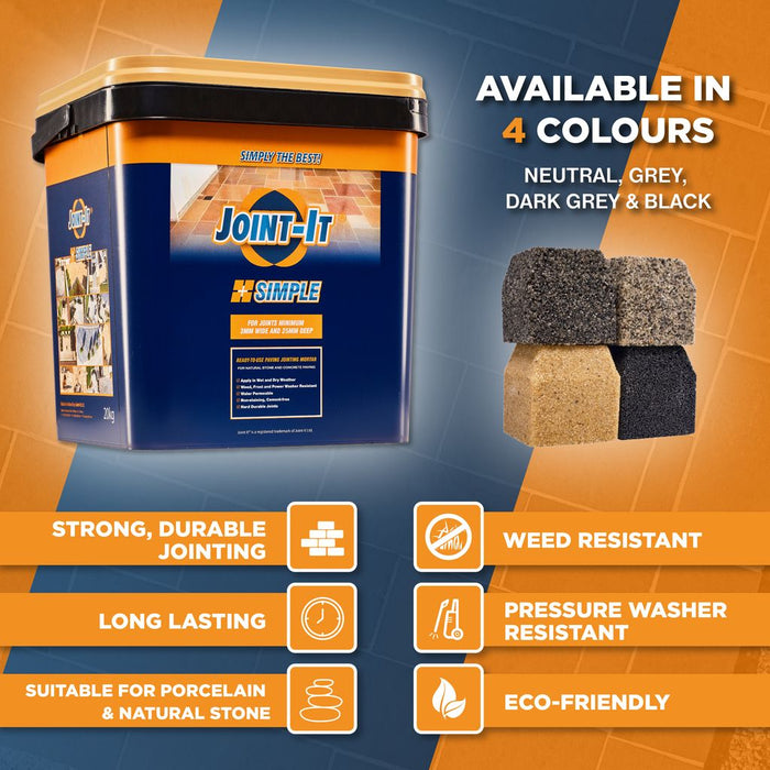 Joint-It Simple paving jointing compound colour and finish examples