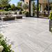 Paveworld Lake Crossover Bianco vitrified porcelain paving 900 x 600mm installed patio
