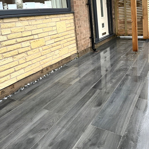 Paveworld Lake Forest Anthracite 1200 x 295mm wood-effect porcelain plank paving