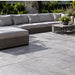 Paveworld Lake Grigio vitrified porcelain paving 900 x 600mm installed patio