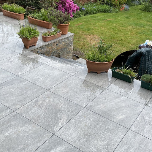 Paveworld Lake Quartz Grey genuine manufacturer product image showing the exact vitrified porcelain paving