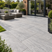 Paveworld Lake Silver Granite vitrified porcelain paving 900 x 600mm installed patio