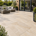 Paveworld Lake Sinai Pearl vitrified porcelain paving 900 x 600mm installed patio