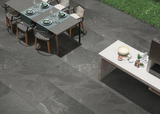 Paveworld Lake Slate Anthracite porcelain plank paving