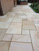 Paveworld Misty Caramel Buff paving installed garden detail