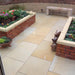 Paveworld Misty Mint Goose sandstone paving installed patio