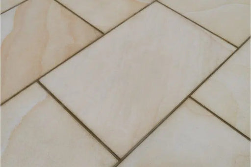 Paveworld Misty Mint Goose sandstone slabs showing colour and textured finish