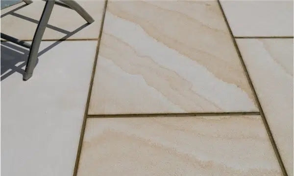 Paveworld Misty Mint Goose sandstone close-up showing natural veining