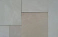 Paveworld Misty Santa Fee sandstone paving slabs showing warm buff tones