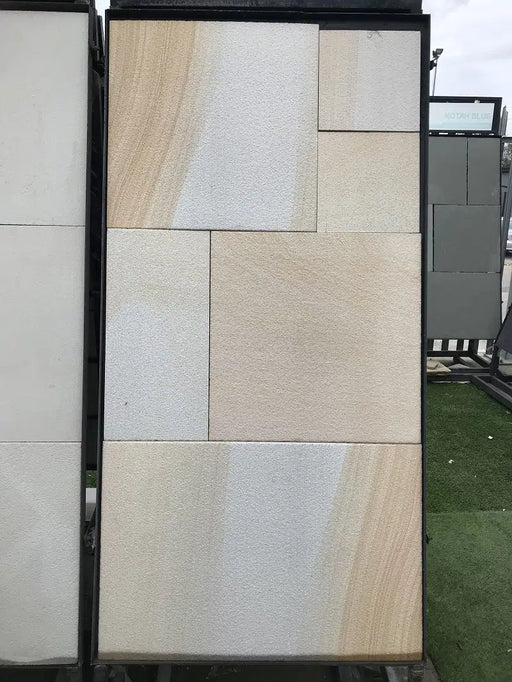 Paveworld Misty York Swirl sandstone paving showing natural swirl pattern