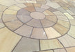 Paveworld Raj Green sandstone circle paving natural colour variation